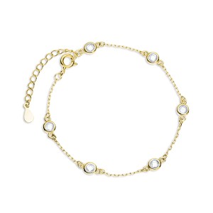 Bratara argint cu pietre placata cu aur galben DiAmanti Z1815BG_W-DIA (Argint 925‰ 1,5 g.)